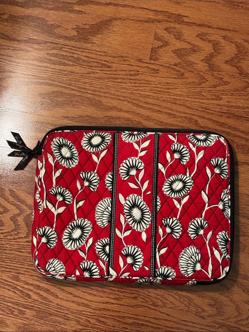 Vera Bradley Red Floral Quilted Zip Pouch
